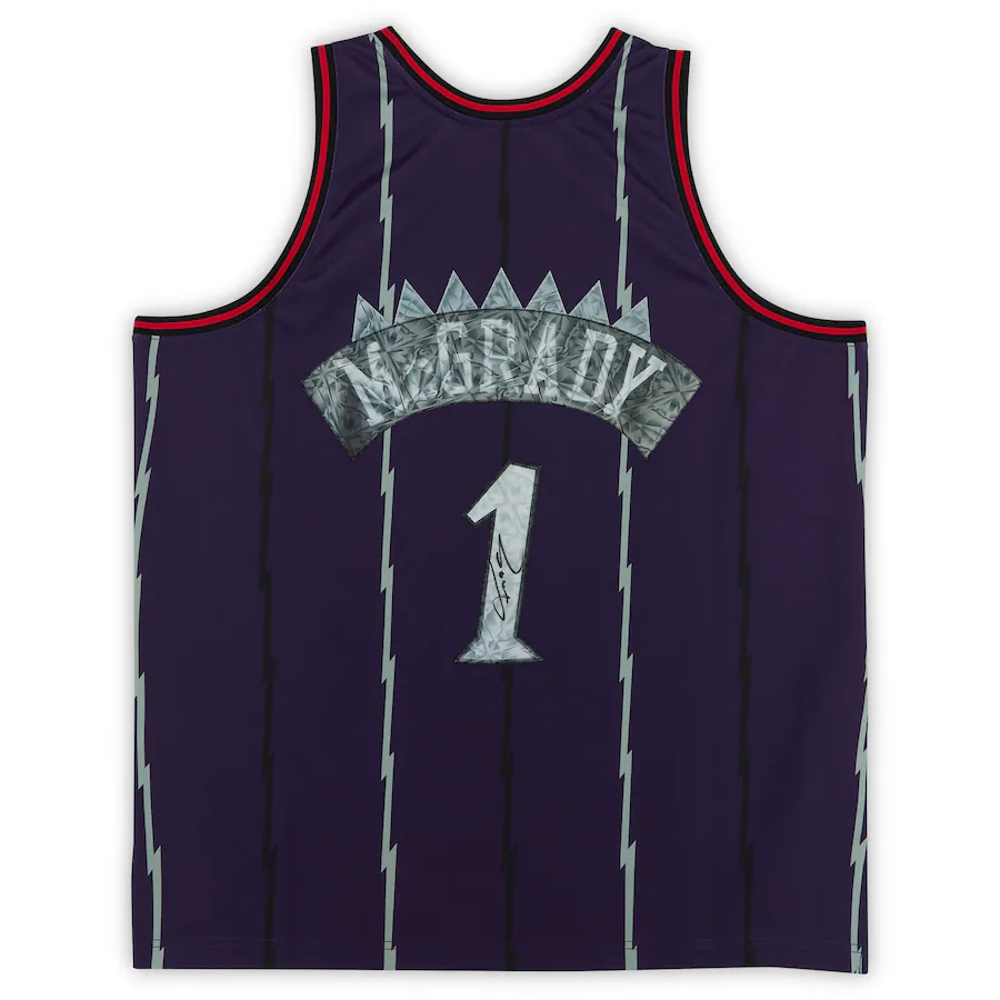 Tracy McGrady Signed Toronto Raptors  Purple Mitchell & Ness 75th Anniversary Swingman Jersey (Fanatics)