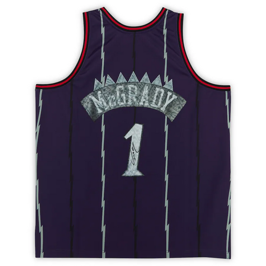 Tracy McGrady Signed Toronto Raptors  Purple Mitchell & Ness 75th Anniversary Swingman Jersey (Fanatics)