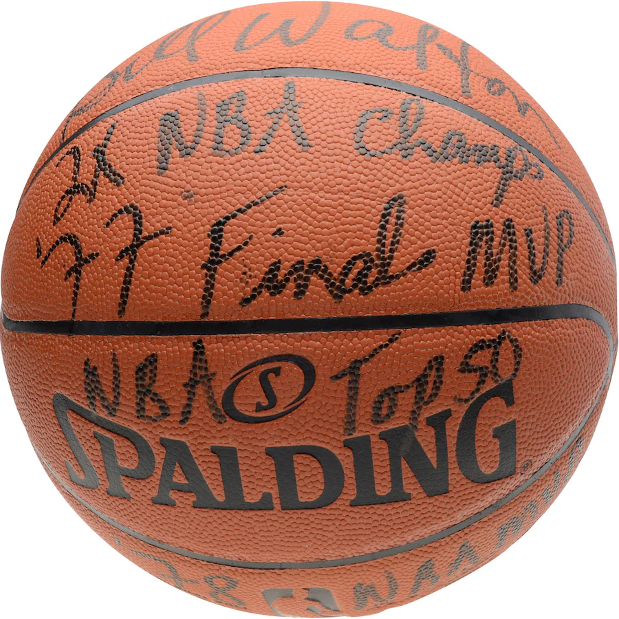 Bill Walton Signed Portland Trail Blazers Spalding Indoor/Outdoor Basketball with Multiple Inscriptions (Fanatics)