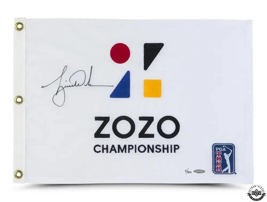 Tiger Woods Signed 2019 ZOZO Championship Pin Flag LE/500 (Upper Deck)