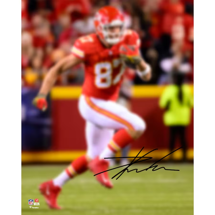 Travis Kelce Kansas City Chiefs Autographed 16" x 20" Super Bowl LVIII Champions Photograph (Fanatics)