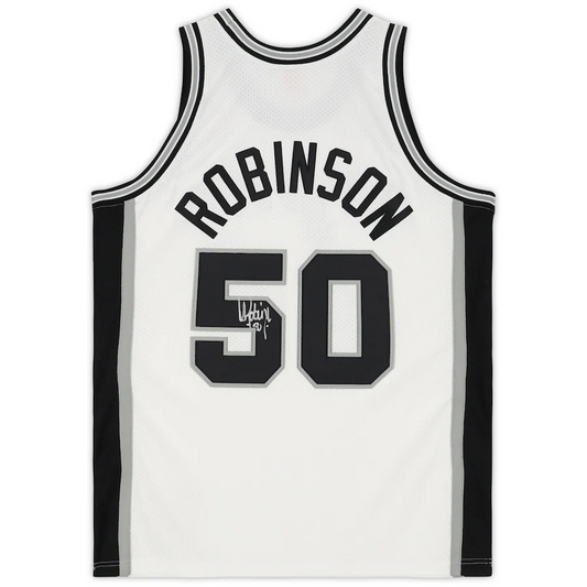 David Robinson Signed San Antonio Spurs  White Mitchell & Ness 1998-1999 Authentic Jersey (Fanatics)