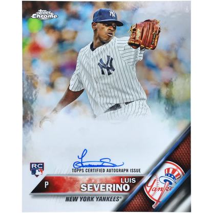 Luis Severino Signed New York Yankees  2015 Topps Chrome Rookie Base Jumbo Card (Fanatics)