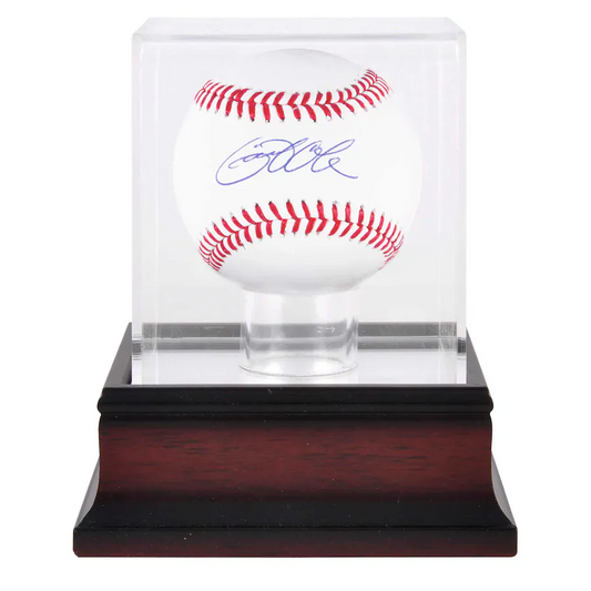 Gerrit Cole Signed New York Yankees Baseball and Mahogany Baseball Display Case (Fanatics)