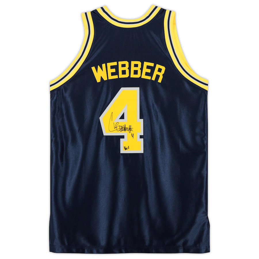 Chris Webber Michigan Wolverines Signed Navy 1991-92 Mitchell & Ness Authentic Jersey with "Fab Five" Inscription(Fanatics)