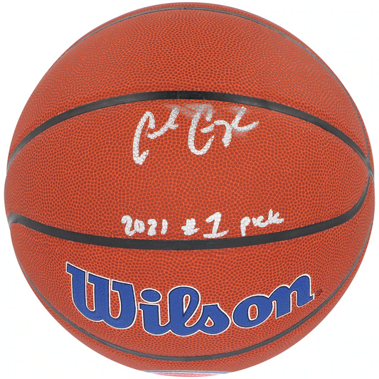 Cade Cunningham  Signed Detroit Pistons Wilson Team Logo Basketball with "2021 #1 Pick" Inscription  (Fanatics)