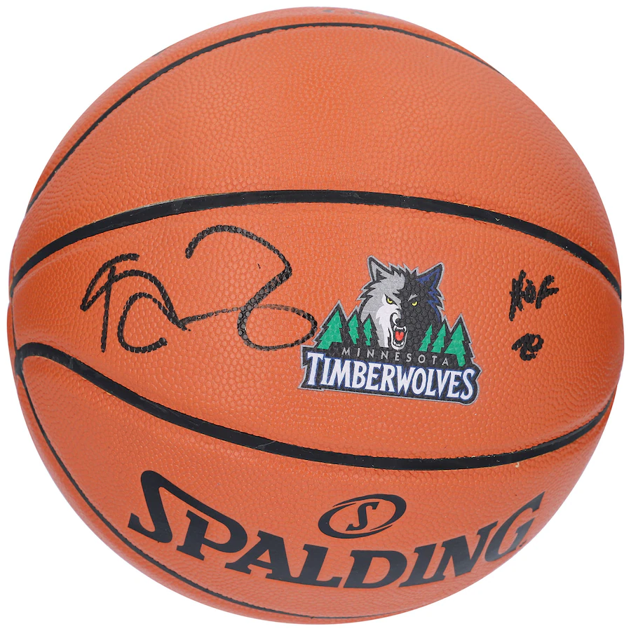 Kevin Garnett Signed Minnesota Timberwolves  Spalding 1996-08 Team Logo Basketball with "HOF 20" Inscription (Fanatics)