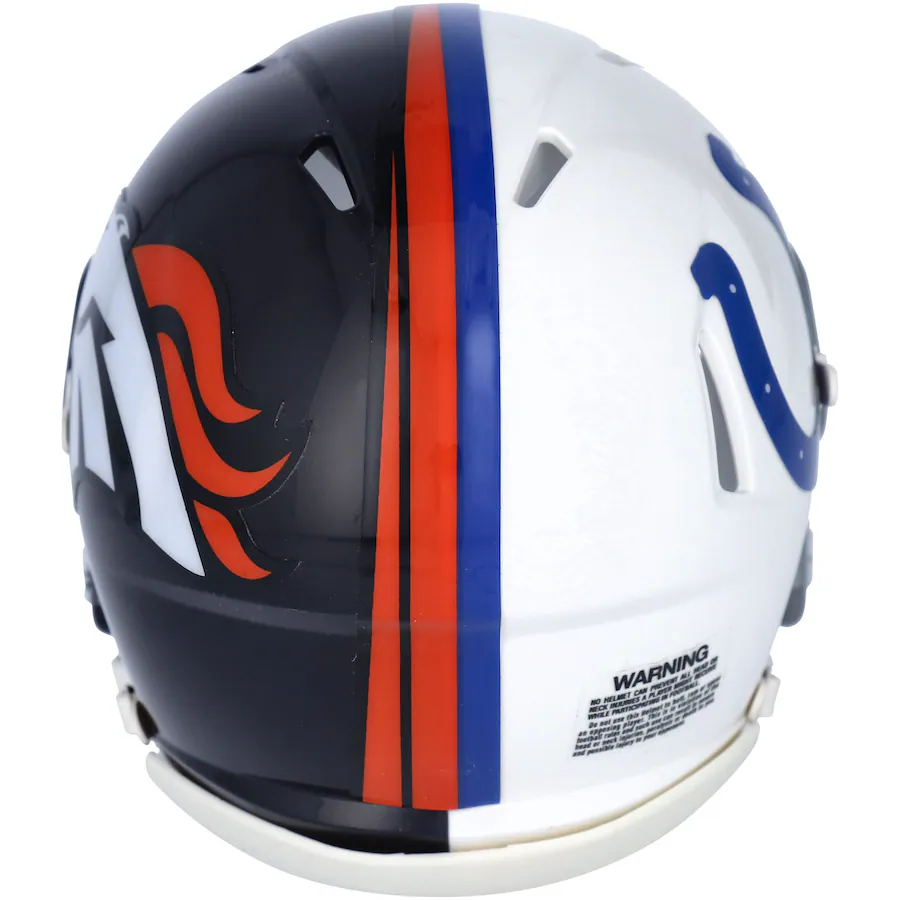 Peyton Manning Signed Broncos/Colts Riddell Half & Half Speed Mini Helmet - Denver (Fanatics)