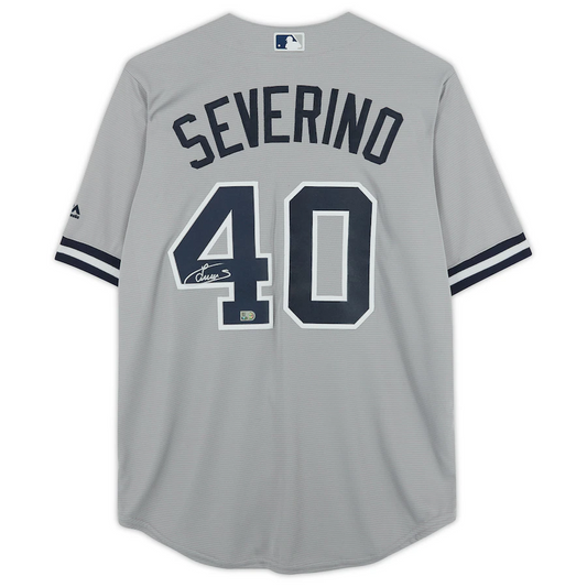 Luis Severino Signed New York Yankees  Majestic Gray Replica Jersey (Fanatics)