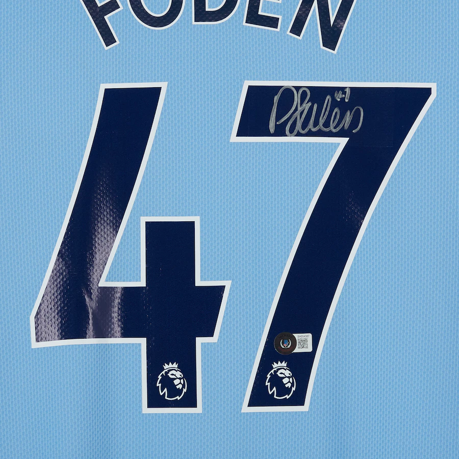 Phil Foden Signed Manchester City 2020-21 Puma Blue Jersey (Fanatics)