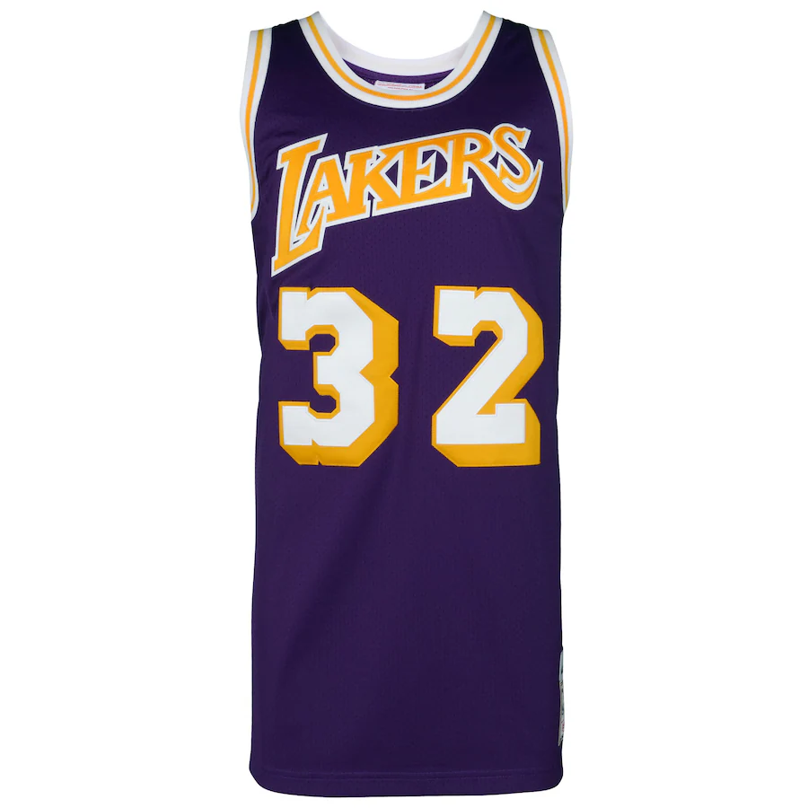 Magic Johnson Signed Los Angeles Lakers  Purple Mitchell & Ness Authentic Jersey (Fanatics)