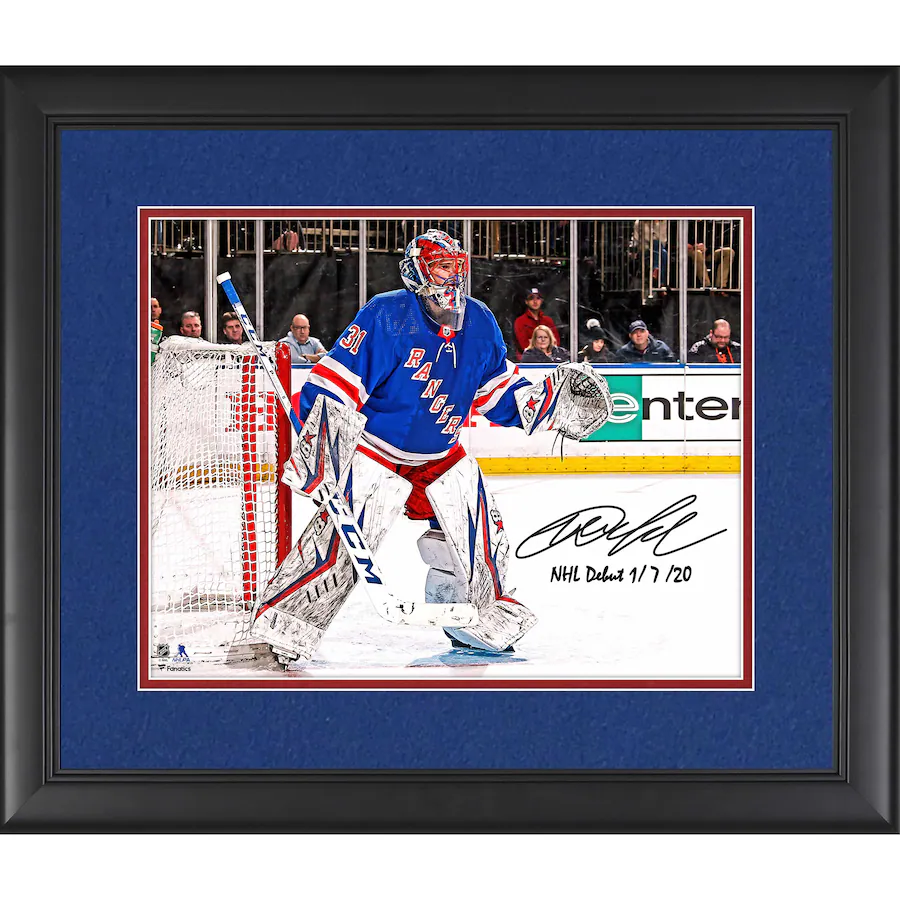 Igor Shesterkin Signed New York Rangers Framed 16" x 20" NHL Debut Photograph with "NHL Debut 1/7/20" Inscription  (Fanatics)