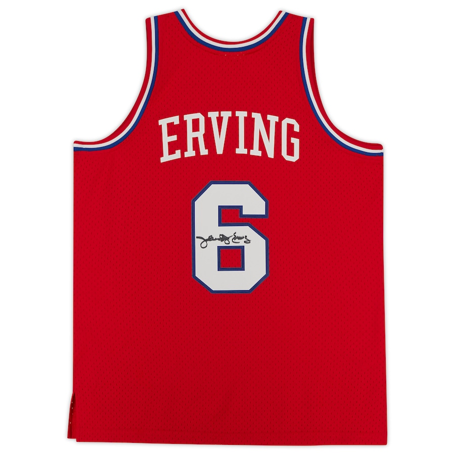 Julius Erving Signed Philadelphia 76ersRed 1982-83 Mitchell & Ness Replica Jersey (Fanatics)