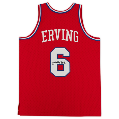 Julius Erving Signed Philadelphia 76ersRed 1982-83 Mitchell & Ness Replica Jersey (Fanatics)