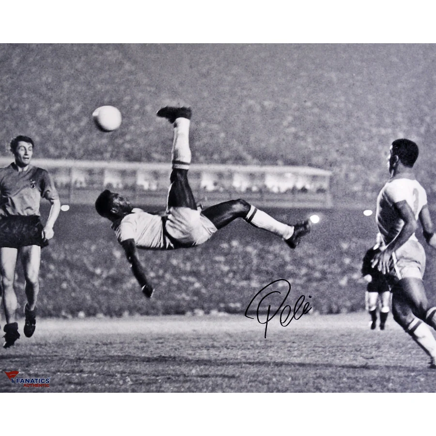 Pele Brazil Signed National Team 16'' x 20'' Bicycle Kick Photograph (Fanatics)