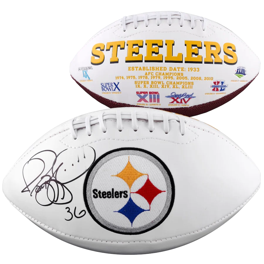 Jerome Bettis Signed Pittsburgh Steelers White Panel Football (Fanatics)