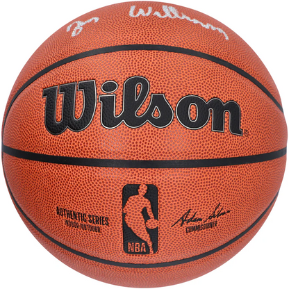 Zion Williamson  Signed New Orleans Pelicans Wilson Authentic Series Indoor/Outdoor Basketball - Silver Ink (Fanatics)