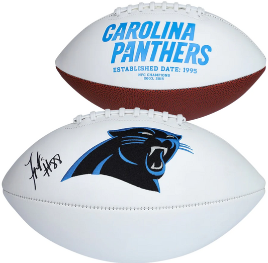 Terrace Marshall Jr. Signed Carolina Panthers White Panel Football (Fanatics)