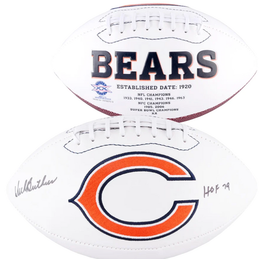 Dick Butkus Signed Chicago Bears White Panel Football with "HOF 79" Inscription (Fanatics)