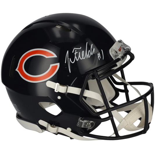 Justin Fields Signed Chicago Bears Riddell Speed Authentic Helmet (Fanatics)