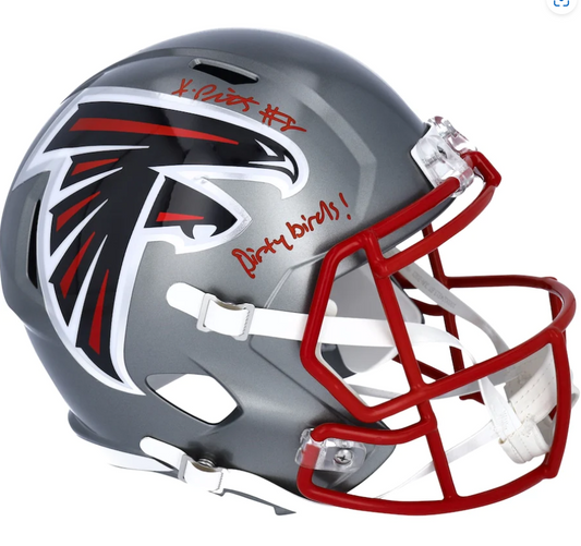 Kyle Pitts Signed Atlanta Falcons Riddell Flash Alternate Speed Replica Helmet with "Dirty Birds!" Inscription (Fanatics)