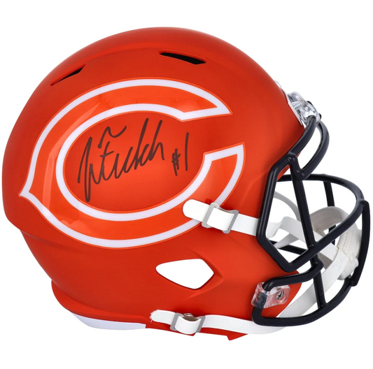 Justin Fields Signed Chicago Bears Riddell AMP Alternate Speed Replica Helmet (Fanatics)