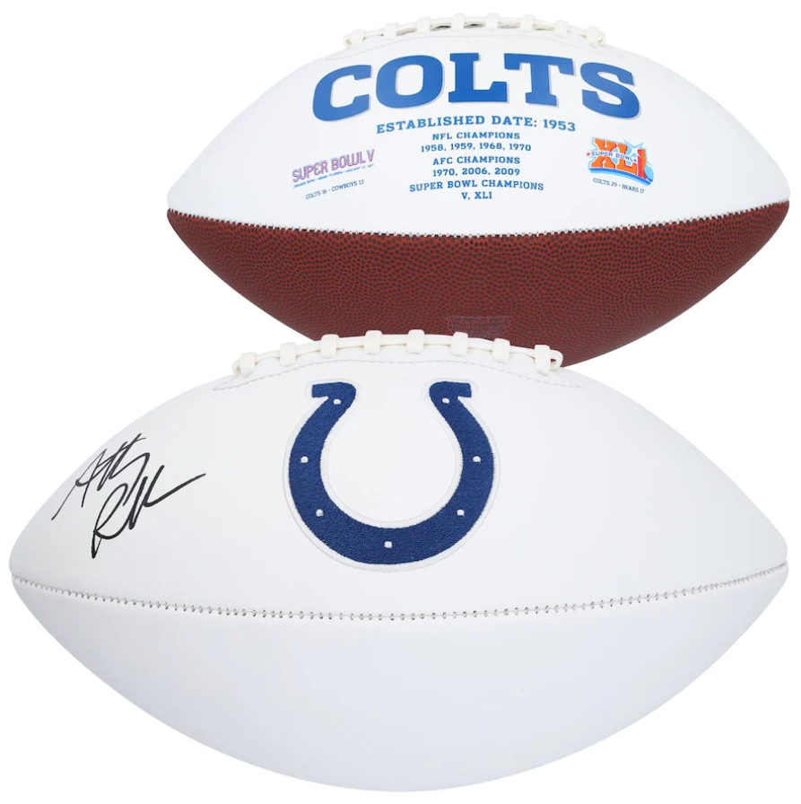 Anthony Richardson Signed Indianapolis Colts White Panel Football (Fanatics)