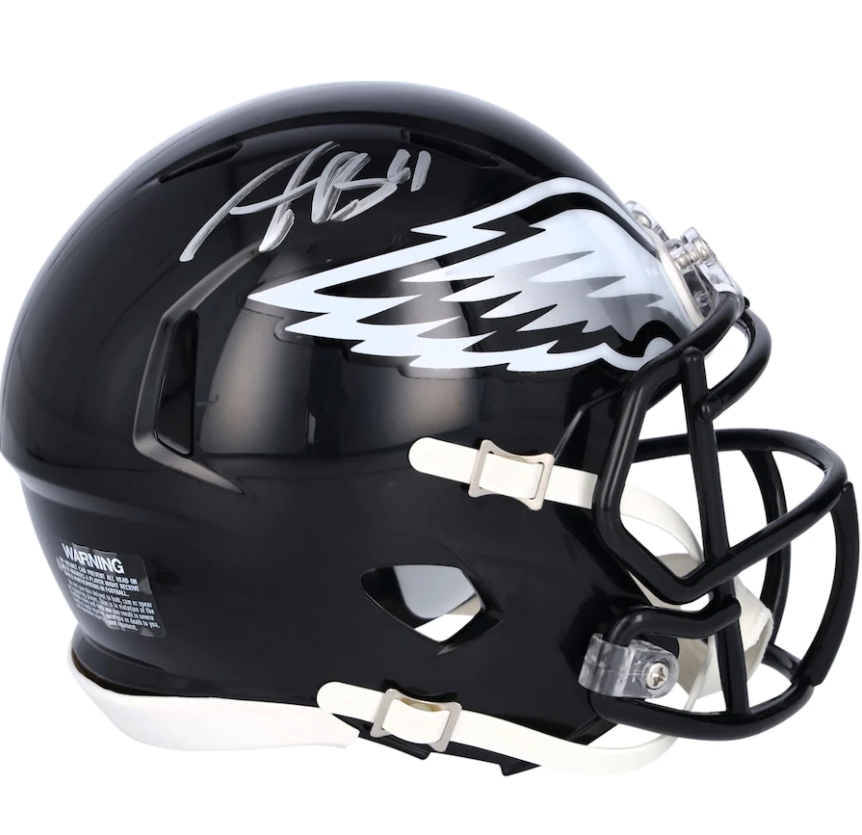 A.J. Brown Signed Philadelphia Eagles Riddell Alternate Speed Mini Helmet (Fanatics)