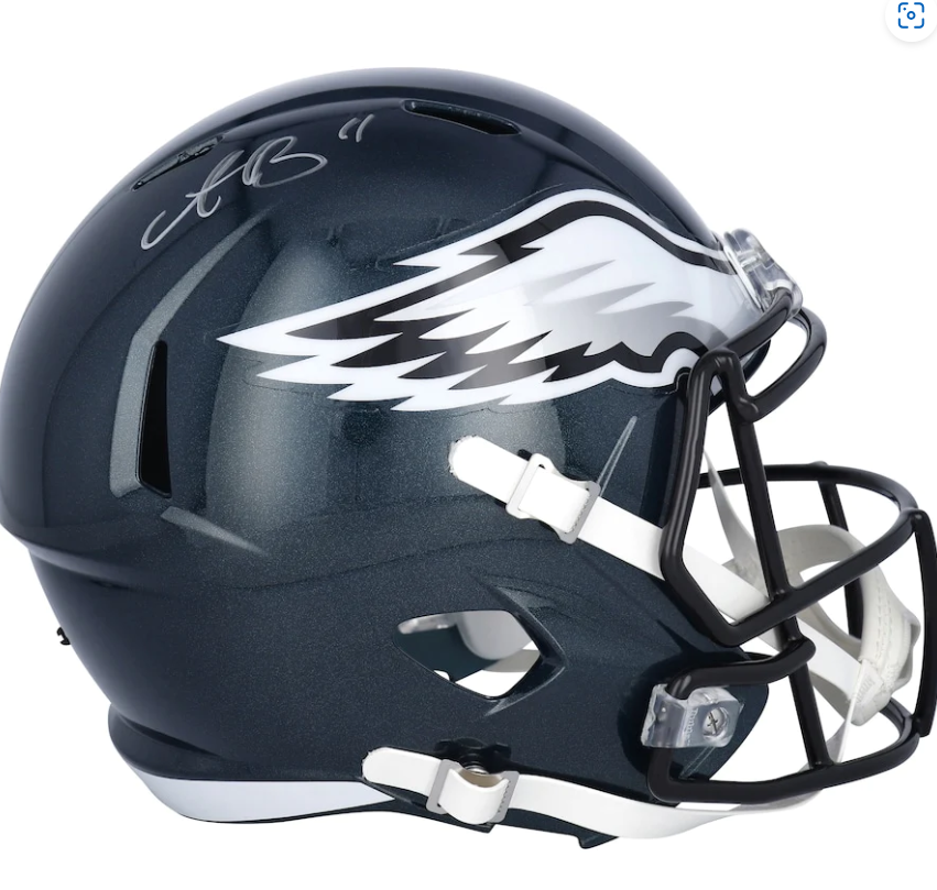 A.J. Brown Signed Philadelphia Eagles Riddell Speed Replica Helmet (Fanatics)