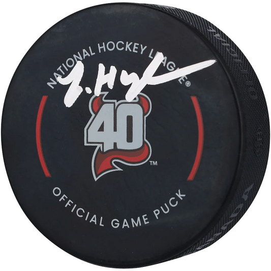 Luke Hughes Signed New Jersey Devils Official Game Puck (Fanatics)