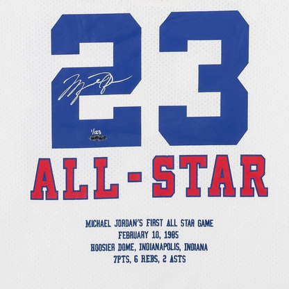 Michael Jordan Signed 1985 NBA All-Star Embroidered Stat Jersey M&N LE/123 (Upper Deck)