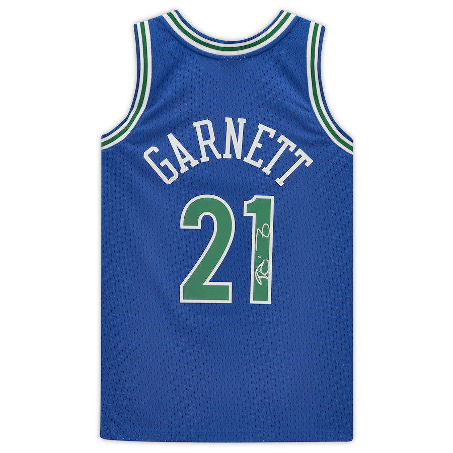 Kevin Garnett Signed Minnesota Timberwolves  Blue Mitchell and Ness 1995 Hardwood Classic Swingman Jersey (Fanatics)