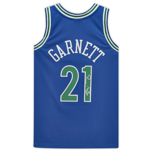 Kevin Garnett Signed Minnesota Timberwolves  Blue Mitchell and Ness 1995 Hardwood Classic Swingman Jersey (Fanatics)