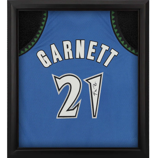 Kevin Garnett Signed Blue Minnesota Timberwolves Framed Mitchell & Ness 2003-04 Authentic Jersey Shadowbox (Fanatics)