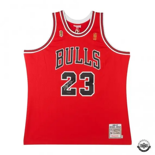 Michael Jordan Signed 1997 Chicago Bulls NBA Finals Jersey M&N (Upper Deck)