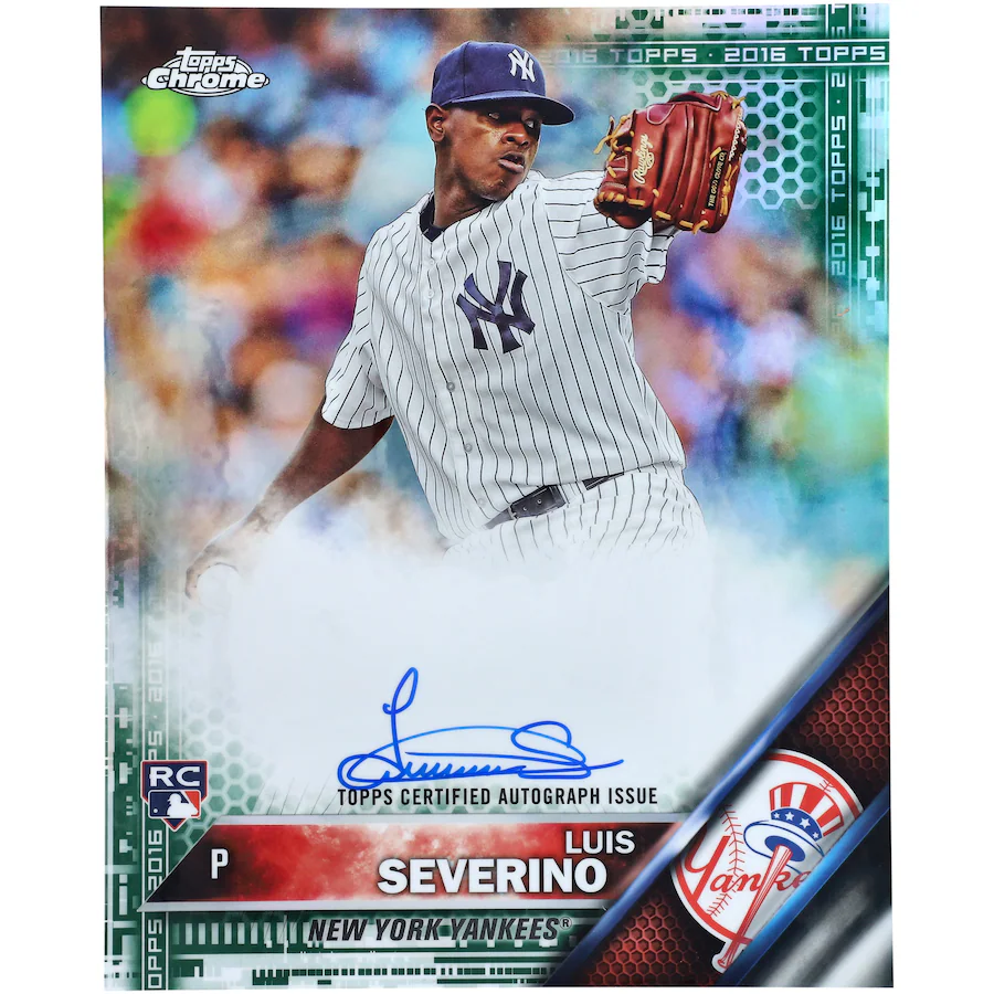 Luis Severino Signed New York Yankees 2015 Topps Chrome Rookie Green Jumbo Card - Limited Edition of 50 (Fanatics)