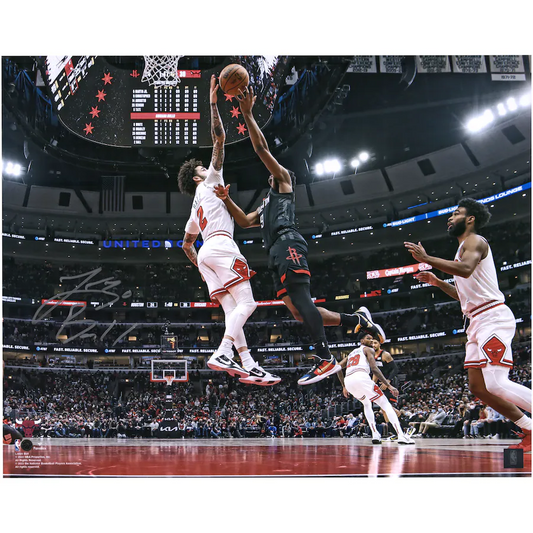 Lonzo Ball Signed Chicago Bulls 16" x 20" Block vs. Houston Rockets Photograph (Fanatics)