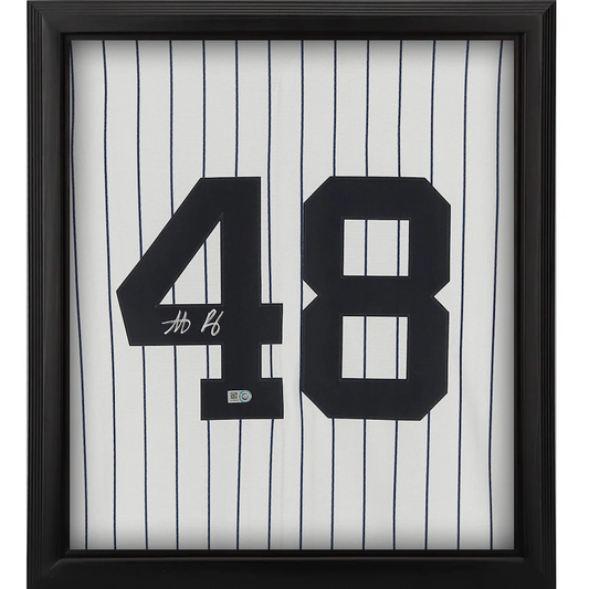 Anthony Rizzo Signed New York Yankees Framed White Nike Replica Jersey Shadowbox (Fanatics)