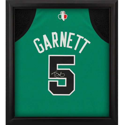 Kevin Garnett Signed Kelly Green Boston Celtics  Framed Mitchell & Ness 10/6/07 Italy Authentic Jersey Shadowbox (Fanatics)
