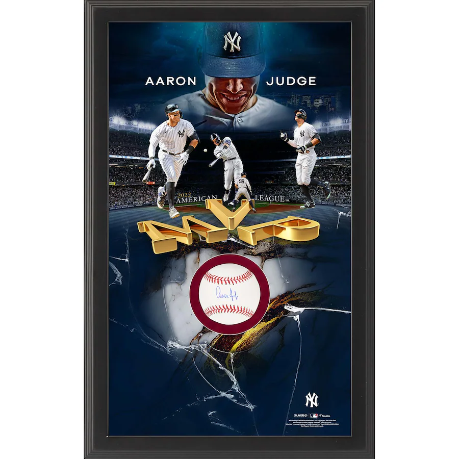 Aaron Judge Signed New York Yankees 2022 AL MVP  Framed Baseball Shadowbox (Fanatics)