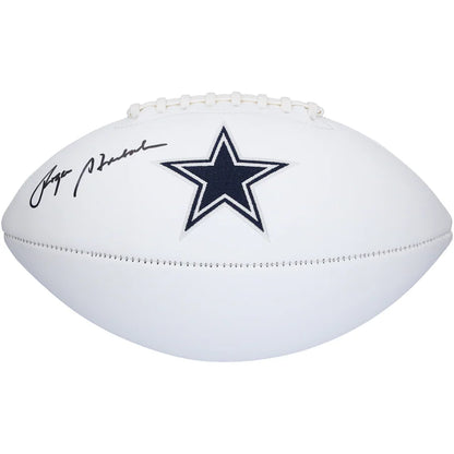 Roger Staubach Signed Dallas Cowboys White Panel Football (Fanatics)