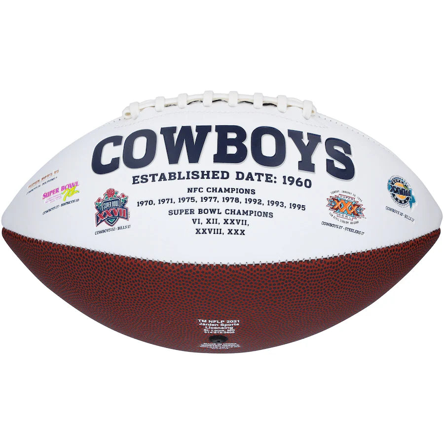 Roger Staubach Signed Dallas Cowboys White Panel Football (Fanatics)