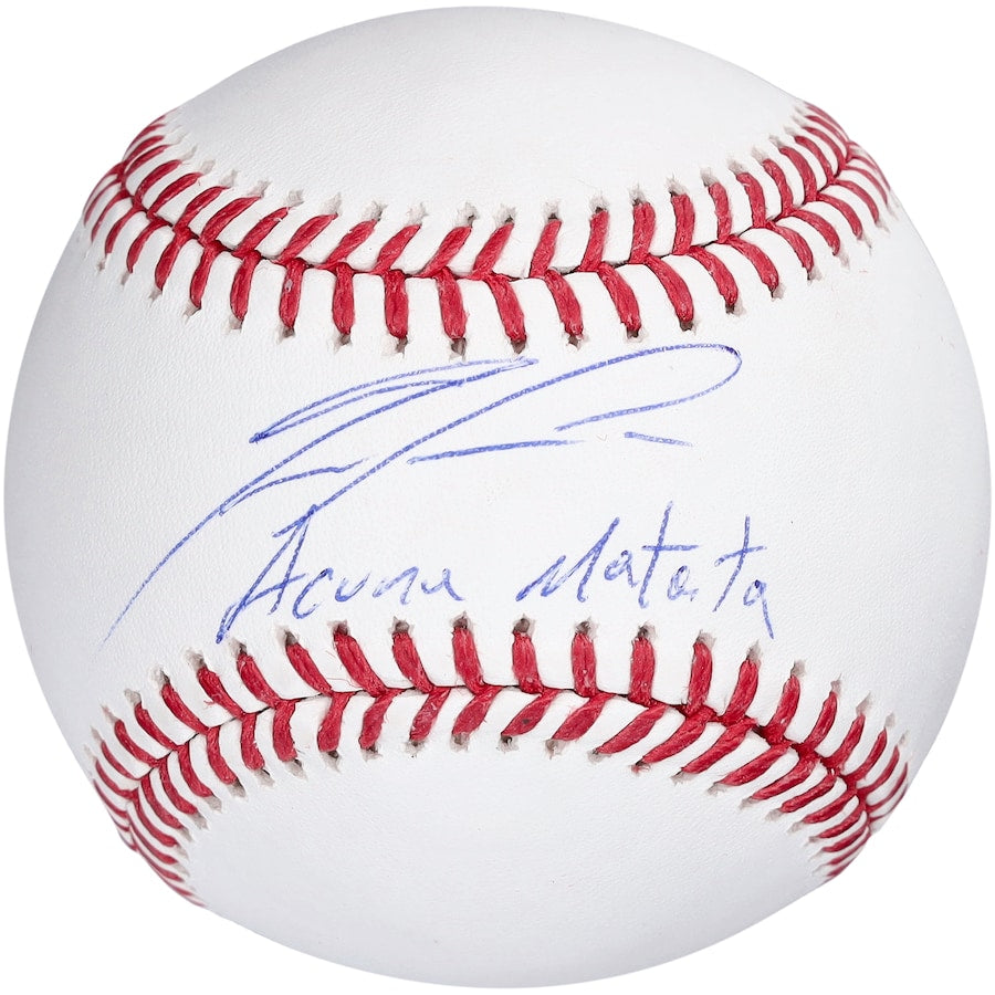 Ronald Acuna Jr. Signed Official MLB Baseball with "Acuna Matata" Inscription - Atlanta Braves (Fanatics)