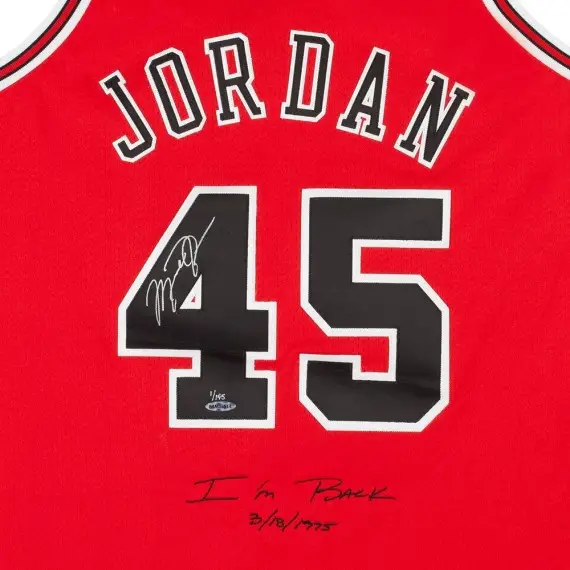 Michael Jordan Signed 1995 Chicago Bulls #45 Jersey "I'm Back 3/18/1995" Embroidered M&N LE/145 (Upper Deck)
