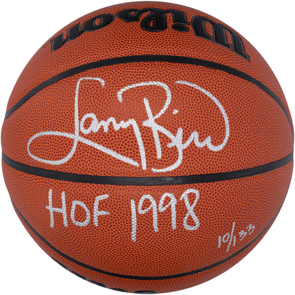 Larry Bird Signed Boston Celtics  Wilson Authentic Series Indoor/Outdoor Basketball with "HOF 1998" Inscription - Limited Edition of 133 (Fanatics)