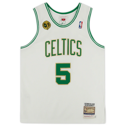 Kevin Garnett Signed White Boston Celtics  Mitchell & Ness 2008-09 Authentic Jersey (Fanatics)