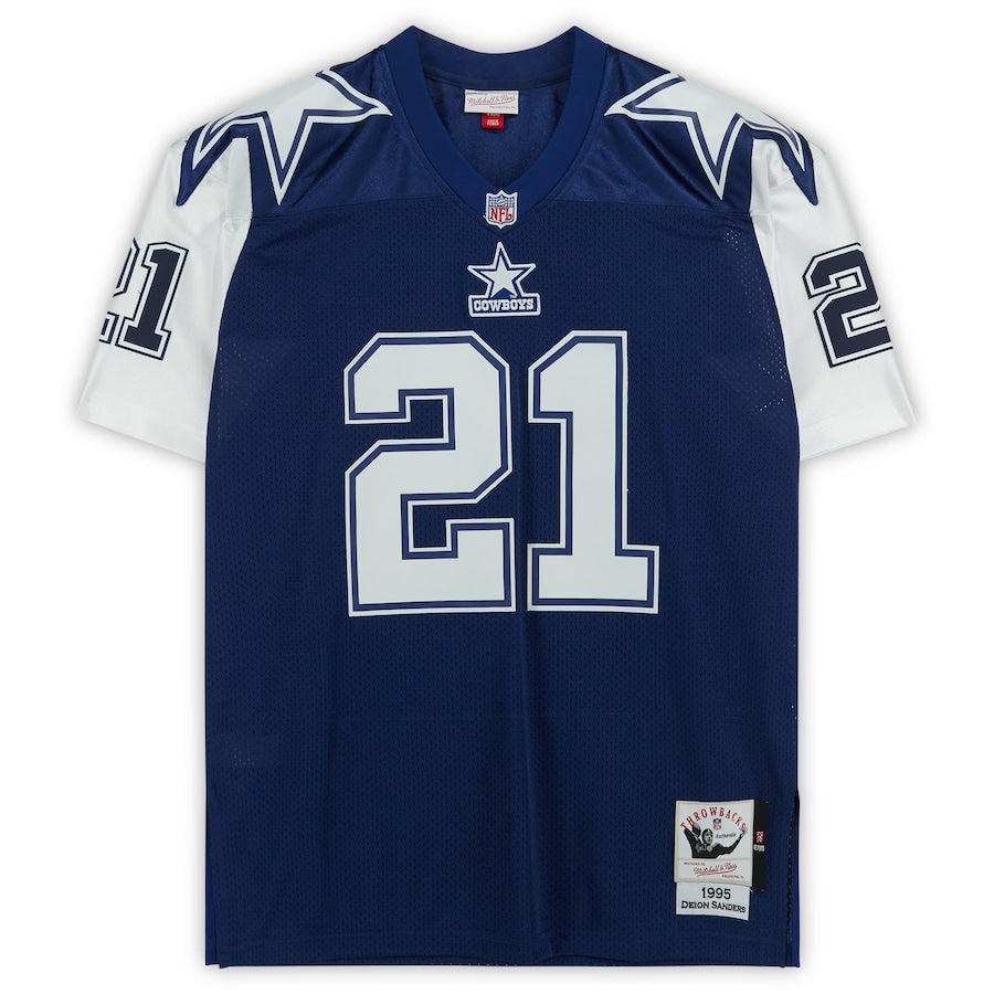 Deion Sanders Dallas Signed Cowboys Mitchell & Ness Navy Alternate Authentic Jersey (Fanatics)