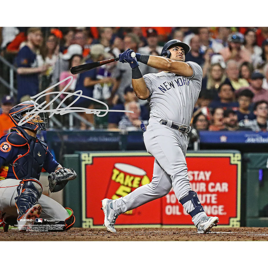 Jasson Dominguez Signed New York Yankees 16" x 20" Home Run Photograph (Fanatics)