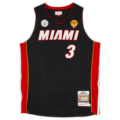 Dwyane Wade Signed Miami Heat  Black Mitchell & Ness 2012-2013 Authentic Jersey with Patches with "HOF 23" Inscription (Fanatics)