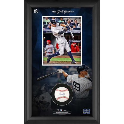 Aaron Judge Signed New York Yankees Framed  Baseball Collage Shadowbox (Fanatics)